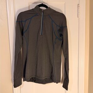 REI Gray and Blue Performance Long Sleeve Shirt (Size M)